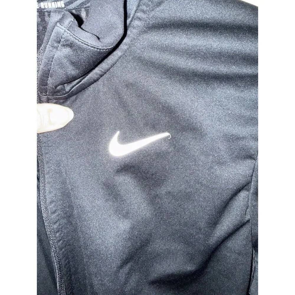 Nike Shield Running Jacket Black S READ Missing Zipper Slider / Track Only